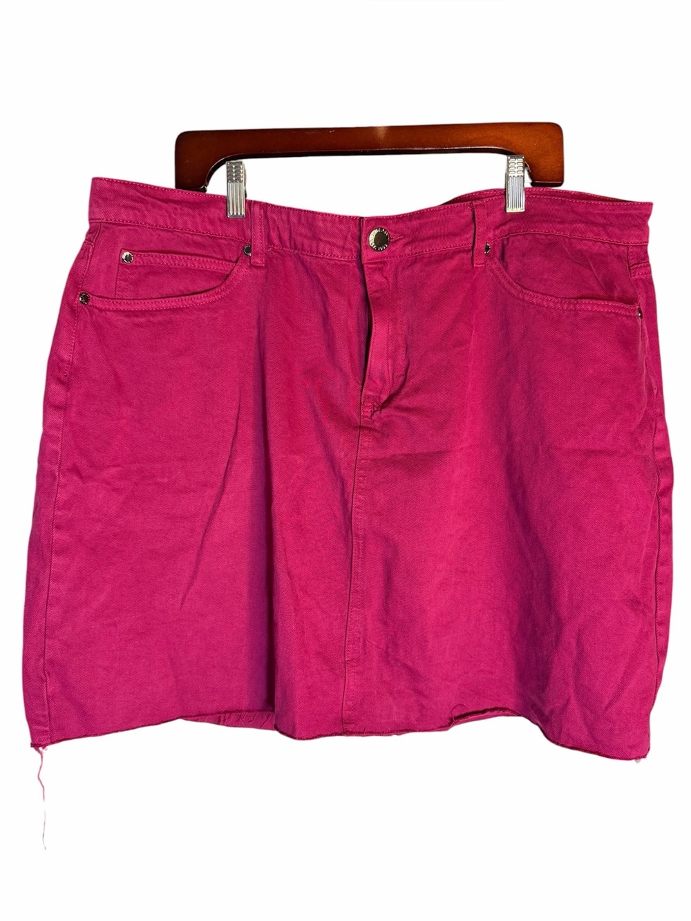 City Chic Cute Raspberry Denim Mini Skirt